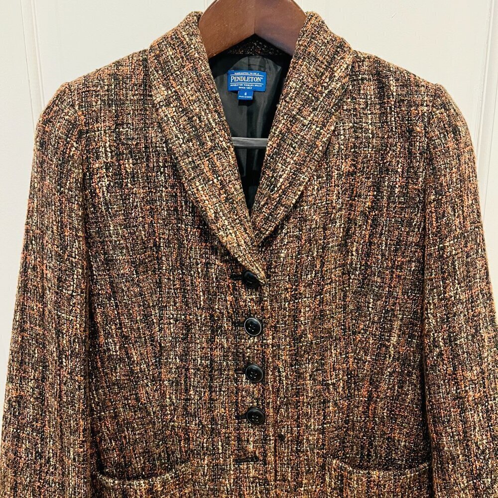 Vintage Pendleton Tweed Sweater Blazer Size 8 - Picture 6 of 16
